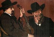 Jozsef Rippl-Ronai My Father and Lajos with Violin Spain oil painting artist